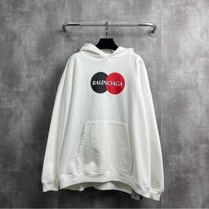 Authentic Balenciaga White and Black Logo Hoodie